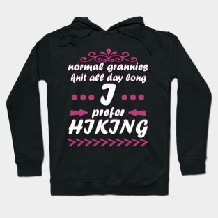 Hiking Grandma Climbing Rope Mountains Nature Hoodie